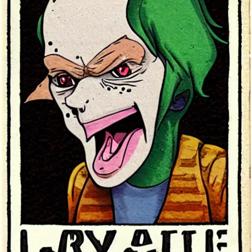 Image similar to a Garbage Pale Kids Character, Larry Lunatic