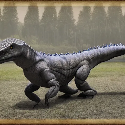 Prompt: First adult dinosaur clone, photograph, circa 2167