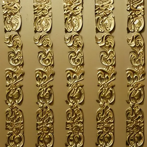 Image similar to ornate trim sheet unreal texture of golden wall