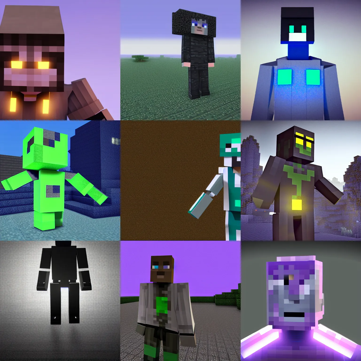 minecraft enderman as slenderman, Stable Diffusion