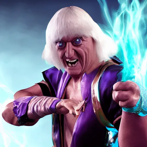 Image similar to jimmy savile as mortal kombat 1 1 game character goro, unreal engine, goro, realistic,