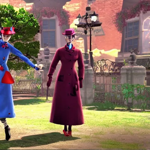 Image similar to a still of from the movie mary poppins crossover with the game the legend of zelda : majora's mask