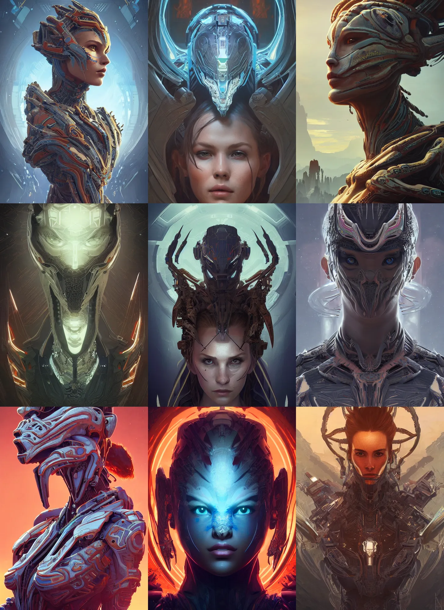 Prompt: symmetry!! portrait of massive alien in the style of horizon zero dawn, machine face, intricate, elegant, highly detailed, digital painting, artstation, concept art, smooth, sharp focus, illustration, art by artgerm and greg rutkowski and alphonse mucha, 8 k