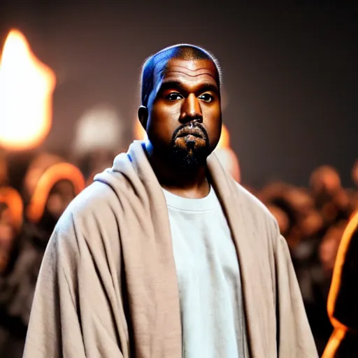 Prompt: Kanye West as Elrond, lotr stock photo, 4k, 85mm, f/8