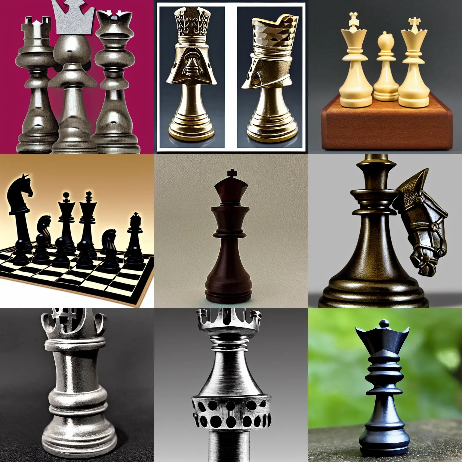 Prompt: beautifully designed Knight chess piece