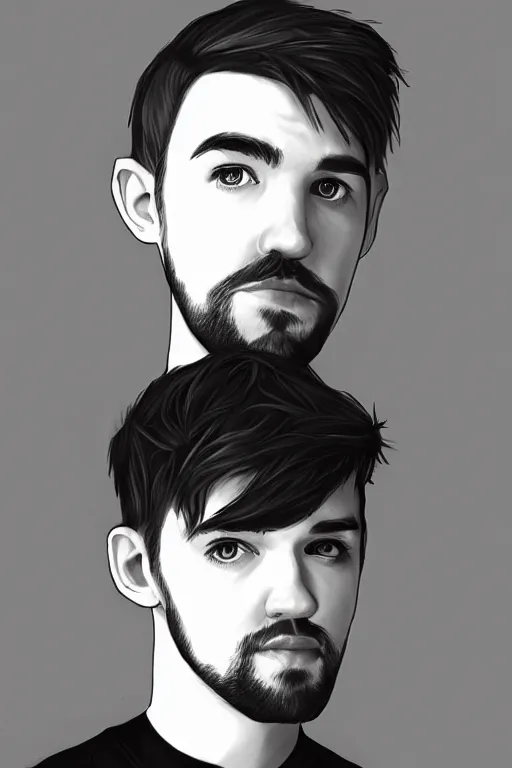 Image similar to Sean McLoughlin, Jacksepticeye, Irish Youtuber, solo portrait, gigachad, grayscale 🎨🖌️