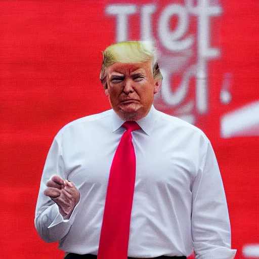 prompthunt: donald trump wearing white shirt and red tie