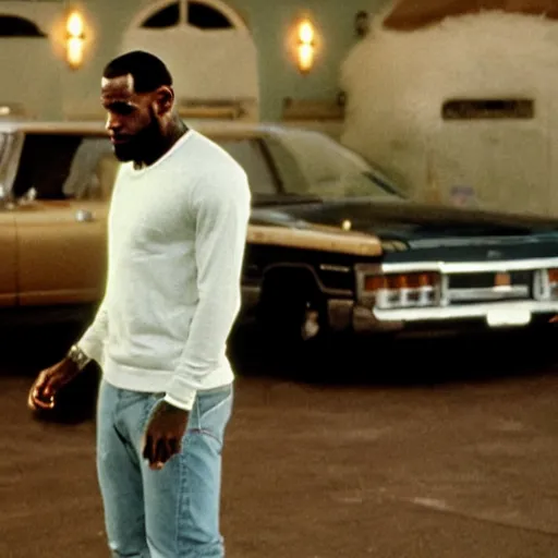 Image similar to a still of lebron james in goodfellas