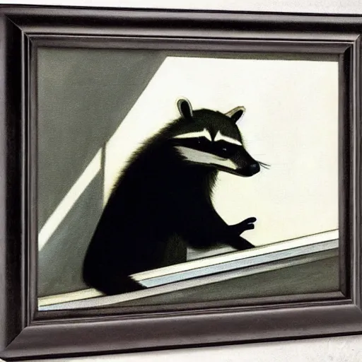 Image similar to raccoon by Edward hopper