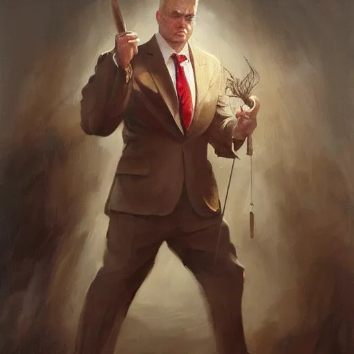 Prompt: A beautiful oil painting of a lawyer in court holding a trout, by Lucas Graciano, Frank Frazetta, Greg Rutkowski, Boris Vallejo, epic fantasy character art, Exquisite detail, post-processing, low angle, masterpiece, cinematic