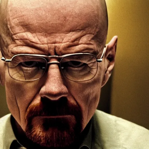 Prompt: Walter White trapped in the backrooms, movie still frame, screenshot, intense, scary, liminal