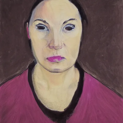 Prompt: expressionnist self portrait of a woman