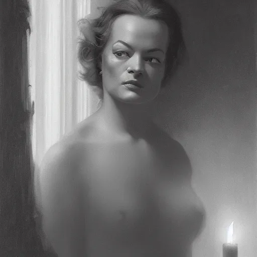 Prompt: Portrait of Romy Schneider by Ferdinand Keller and Arnold Böcklin and Jean-Auguste-Dominique Ingres and Michael Whelan and Albert Bierstadt, moody atmosphere, cinematic atmospheric, artstation, high definition