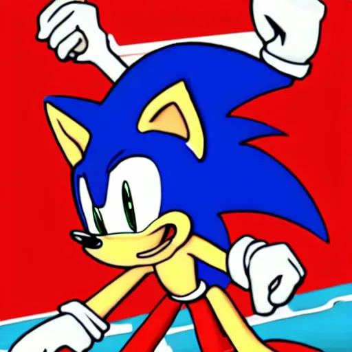 Image similar to “ hyperdetailed sonic the hedgehog committing war crimes ”