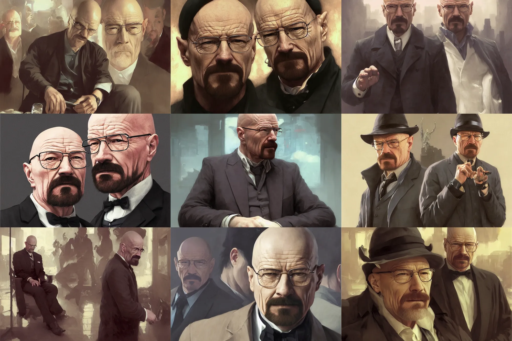 Prompt: depiction of Walter white As a mob boss in New York City illustration by Ruan Jia and Mandy Jurgens and William-Adolphe Bouguereau, Artgerm, 4k, digital art, surreal, space dandy style, highly detailed, godsend, artstation, digital painting, concept art, smooth, sharp focus, illustration by Ruan Jia and Mandy Jurgens and William-Adolphe Bouguereau