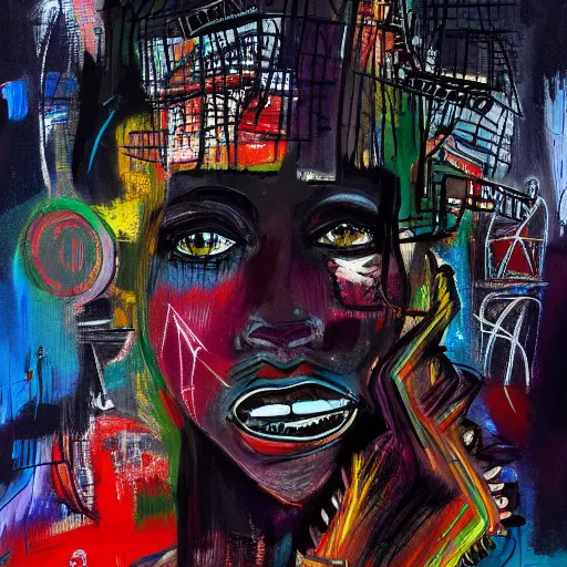 Prompt: a sketch drawing, ultra detailed, mystical travel, magic, universe, beautiful woman, surreal city, in style of jean - michel basquiat, trending on artstation