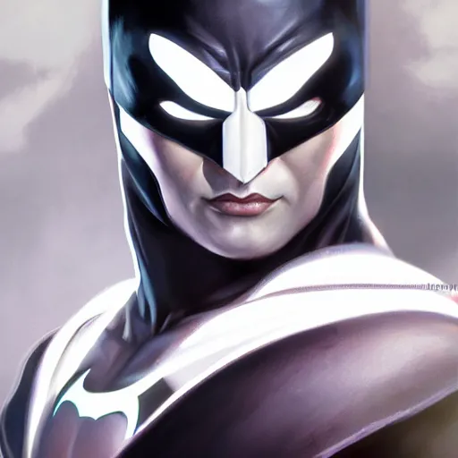 Prompt: characters portrait of MoonKnight mixed with Batman by ArtGerm and Tom Bagshaw, merged character, Full Body, 4k, highly detailed, cinematic lighting