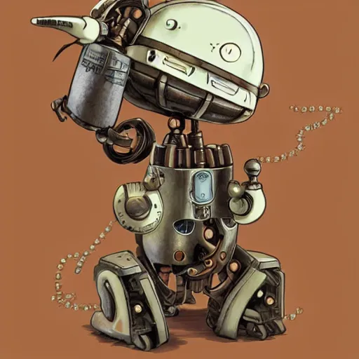 Prompt: a cute steampunk robot , by Dice Tsutsumi, Makoto Shinkai, Studio Ghibli