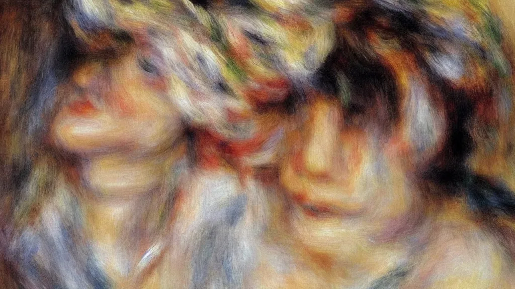 Image similar to abstract art painting, figures, lines, forms, geometry in style of pierre - auguste renoir, fotorealistic, high details,