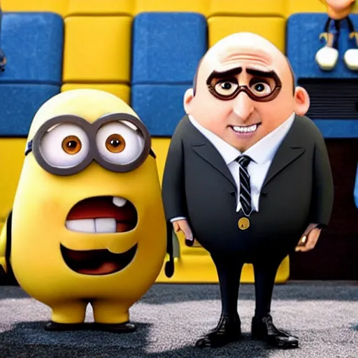 Prompt: Steve Carell is Gru (Despicable Me), character design in the style of Pixar