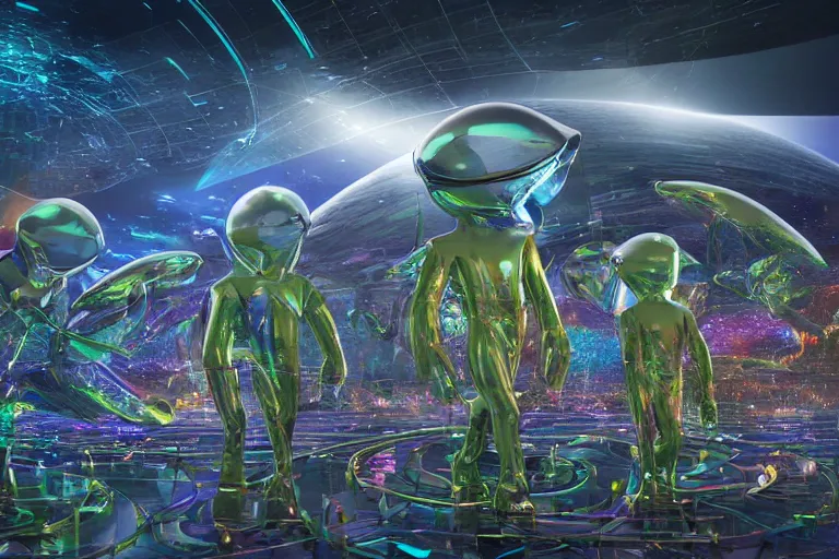 Image similar to 3 d rendered visualization depicting humanity's popularity with extraterrestrial cultures, digital display, highly detailed, full color, crisp detailed 3 d render
