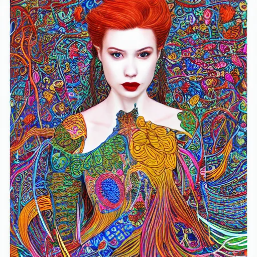 Image similar to the portrait of a beautiful and elegant young woman made up of peppers, an ultrafine detailed illustration by james jean, intricate linework, bright colors, final fantasy, behance contest winner, vanitas, angular, altermodern, unreal engine 5 highly rendered, global illumination, radiant light, detailed and intricate environment