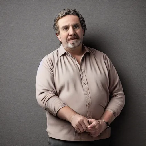 Prompt: richard iv the roman king, excited real human wearing cashmere shirt, soft studio lighting, sigma lens photo, he is alone holding something soft