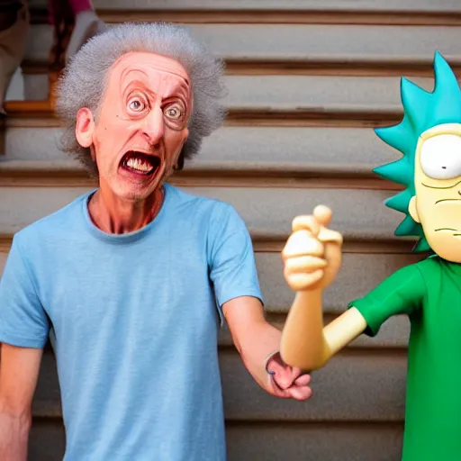 Prompt: real life rick and morty, DLSR photograph