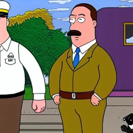 Prompt: adolf hitler making an appearance in an episode of family guy