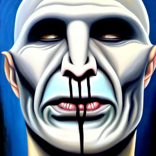 Prompt: voldemort flat nose artgem highly detailed oil on canvas