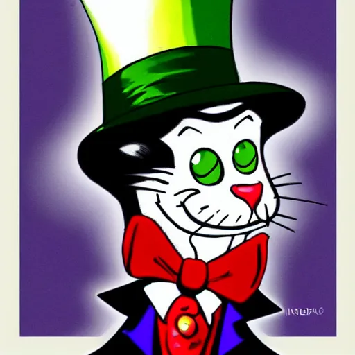 Prompt: cat in the hat as the joker