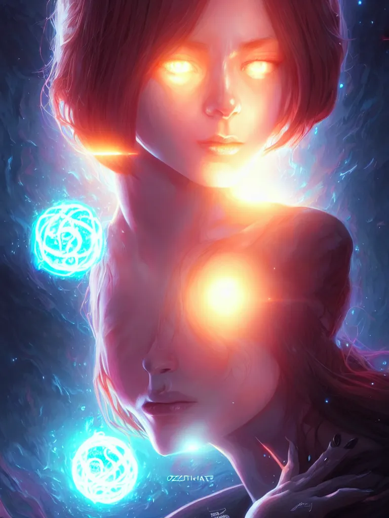 Image similar to azathoth girl save the earth, occlusion shadow, specular reflection, rim light, unreal engine, artgerm, artstation, art by hiroaki samura and ilya kuvshinov and ossdraws, intricate, highly detailed 8 k, cosmic horror illustration, extremely beautiful and aesthetic shape of face and body, movie poster