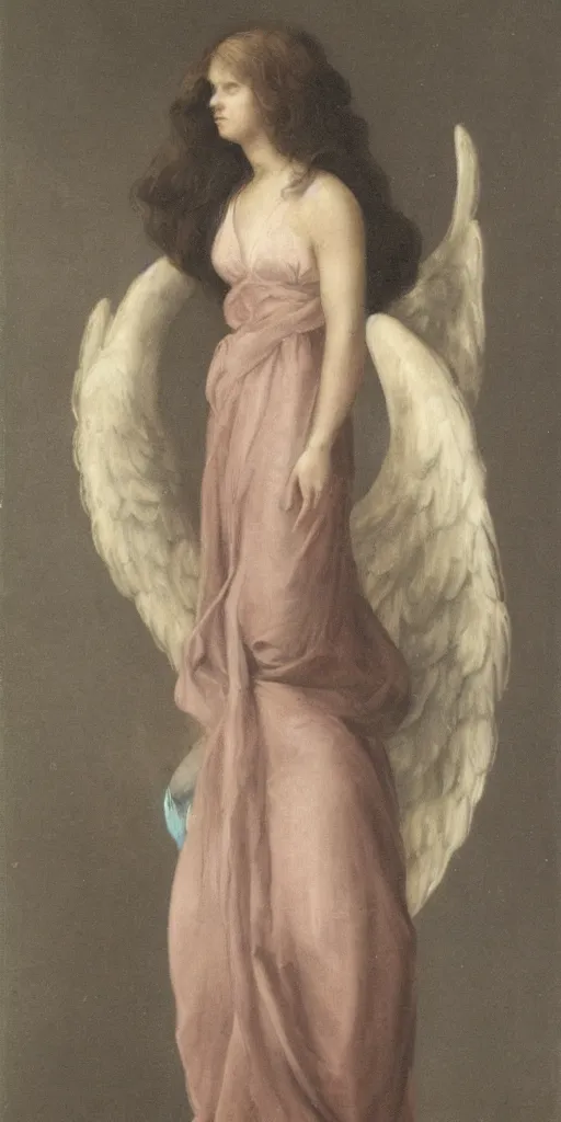 Image similar to full body portrait of young women with angel wings