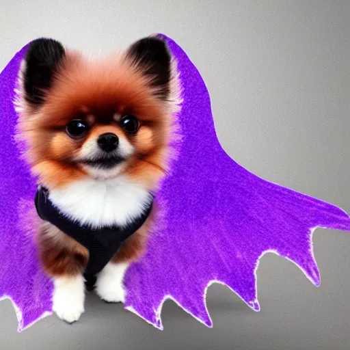 Image similar to purple pomeranian with bat wings