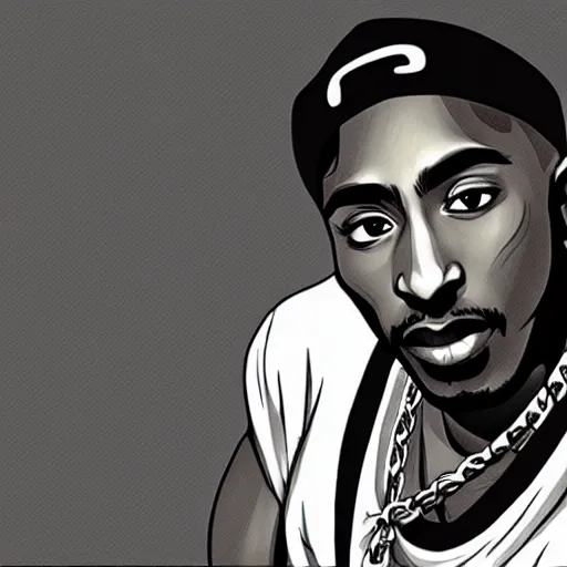 Image similar to Tupac Shakur, screenshot from a 2012s anime