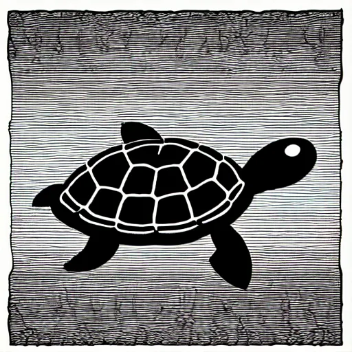 Image similar to storybook illustration of a turtle with a propeller, storybook illustration, monochromatic