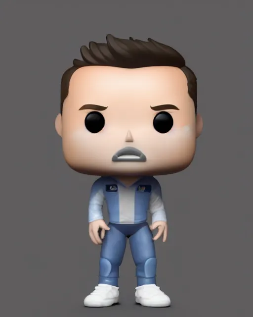 Image similar to full body 3d render of funko pop elon musk as a funko pop, studio lighting, white background, blender, trending on artstation, 8k, highly detailed