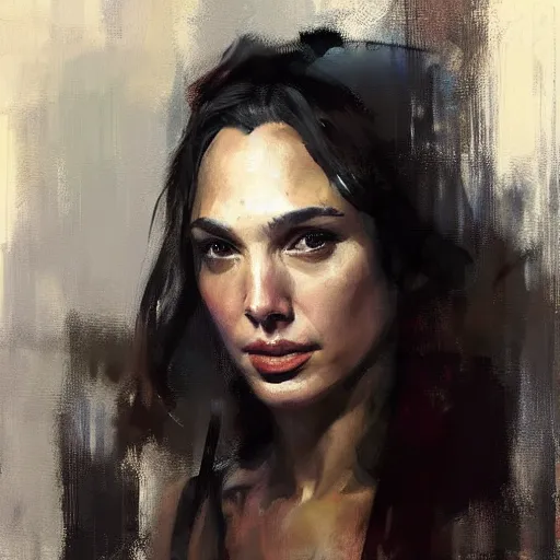 Prompt: painting of gal gadot by jeremy mann