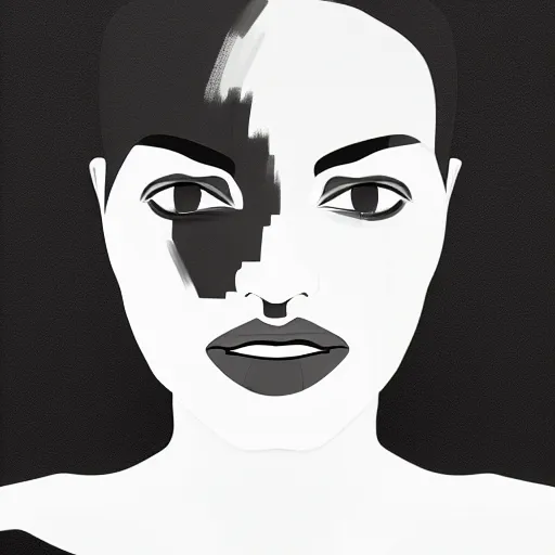 Prompt: simplistic digital art portrait. bold large brushstrokes, minimal design, photoshop brush