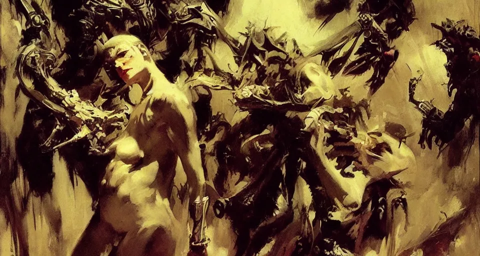 Prompt: goblins, intricate, elegant, highly detailed, greg manchess, frazetta, liepke, ruan jia, jeffrey catherine jones, ridley scott