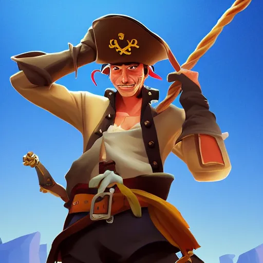 Image similar to painting jack the pirate on sea of thieves game avatar hero smooth face median photoshop filter cutout vector behance hd by jesper ejsing, by rhads, makoto shinkai and lois van baarle, ilya kuvshinov, rossdraws, illustration, art by ilya kuvshinov and gustav klimt