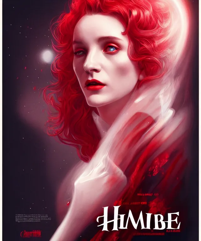 Prompt: retro movie poster for hamlet by charlie bowater and anna dittmann and artgerm and clemens ascher, intricate, elegant, red and white mist, highly detailed, dramatic lighting, sharp focus, octane render, trending on artstation, artstationhd, artstationhq, unreal engine, 4 k, 8 k