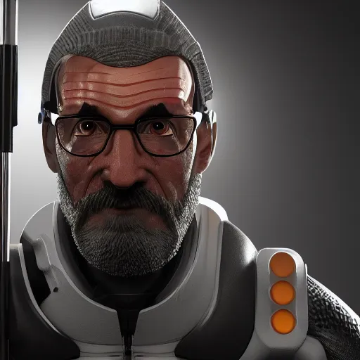 Image similar to Gordon Freeman, octane render, 4k