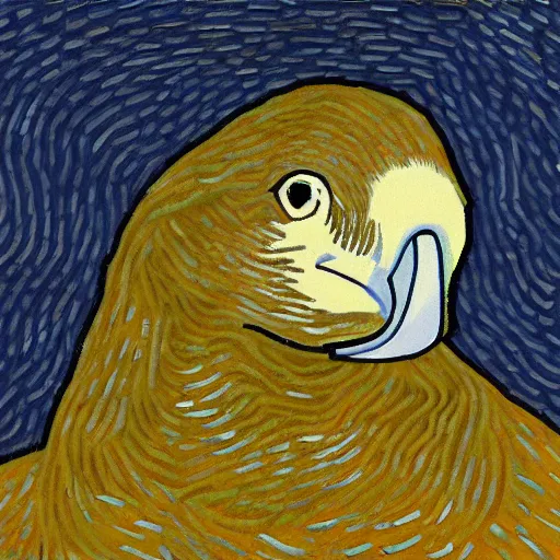 Image similar to an albatross by vincent van gogh, digital art, trending on artstation