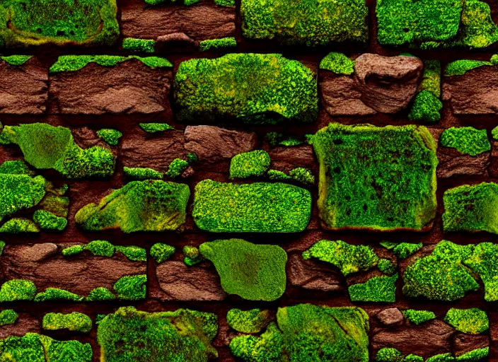 Prompt: texture, brown brick with moss, tileable, ancient, fantasy, elven