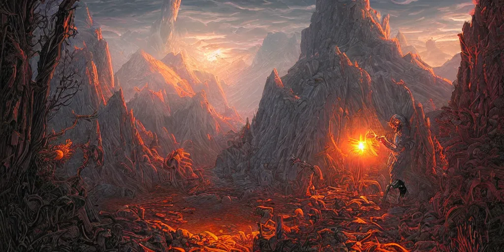 Prompt: fantasy world portal by Dan Mumford dramatic lighting, cinematic establishing shot, extremely high detail, photorealistic, cinematic lighting