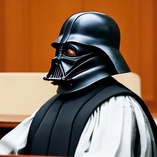 Image similar to dave vader in court working as judge