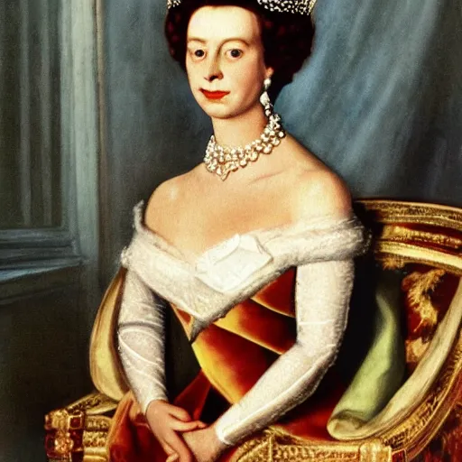 Image similar to queen elizabeth the second being the president of the united states