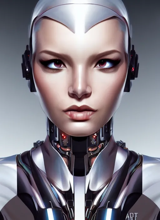 Prompt: portrait of a cyborg woman by Artgerm, (((((face turns left))))) (((face turns right+100))), eyes closed , biomechanical, hyper detailled, trending on artstation