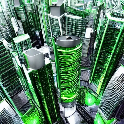 Image similar to green futuristic city